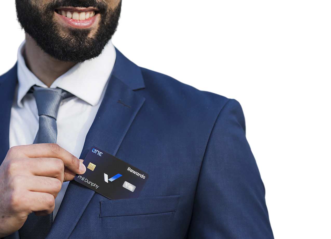 guy with card in pocket